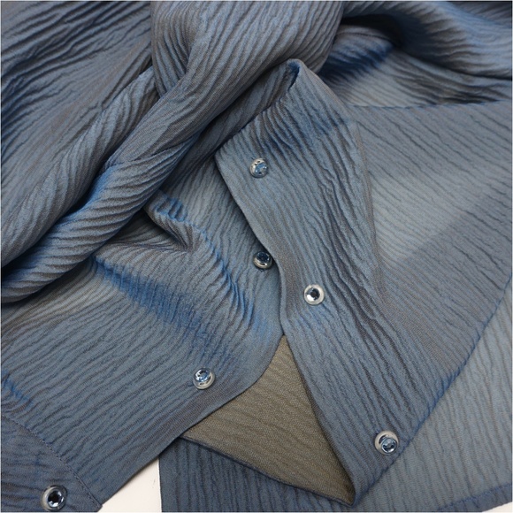 GIANFRANCO FERRÉ Silk Blend Plissé Blouse IT 40 - Picture 7 of 14